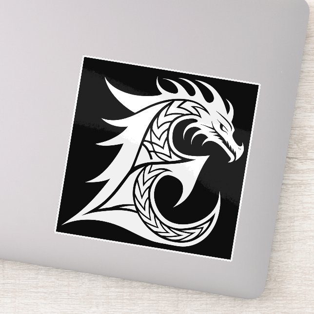 Dragon Styled Letter E, Dragon Alphabet, Monogram (Detail)