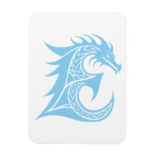 Dragon Styled Letter E, Dragon Alphabet, Monogram Magnet
