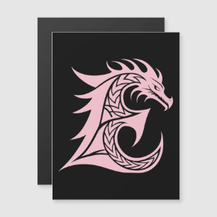 Dragon Styled Letter E, Dragon Alphabet, Monogram Magnetic Invitation