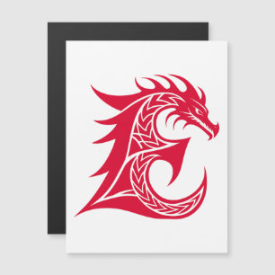 Dragon Styled Letter E, Dragon Alphabet, Monogram Magnetic Invitation