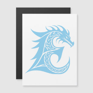 Dragon Styled Letter E, Dragon Alphabet, Monogram Magnetic Invitation
