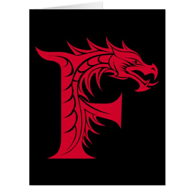 Dragon Styled Letter F, Dragon Alphabet, Monogram (Front)