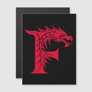 Dragon Styled Letter F, Dragon Alphabet, Monogram Magnetic Invitation