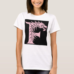 Dragon Styled Letter F, Dragon Alphabet, Monogram T-Shirt