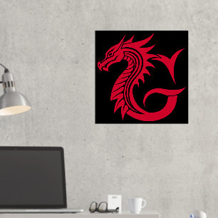 Dragon Styled Letter G, Dragon Alphabet, Monogram Foil Prints