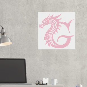 Dragon Styled Letter G, Dragon Alphabet, Monogram Foil Prints