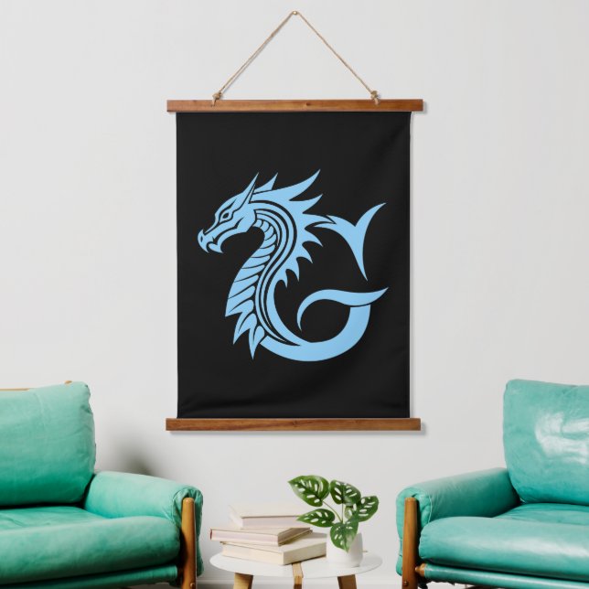 Dragon Styled Letter G, Dragon Alphabet, Monogram Hanging Tapestry (Living Room)