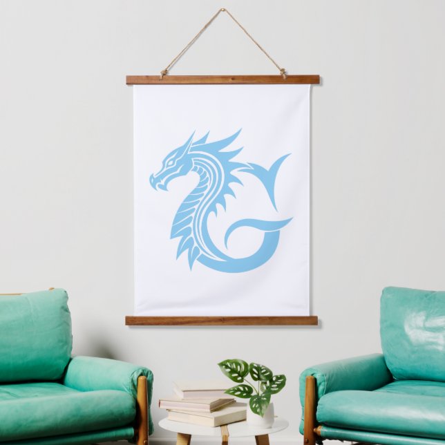Dragon Styled Letter G, Dragon Alphabet, Monogram Hanging Tapestry (Living Room)