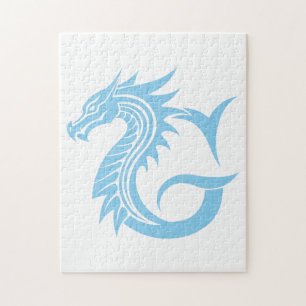 Dragon Styled Letter G, Dragon Alphabet, Monogram Jigsaw Puzzle