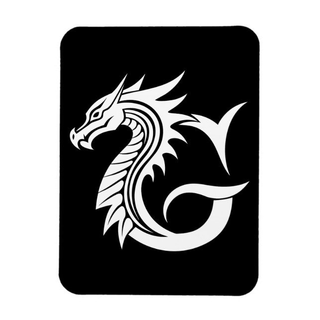 Dragon Styled Letter G, Dragon Alphabet, Monogram Magnet (Vertical)