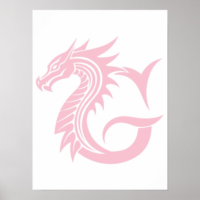 Dragon Styled Letter G, Dragon Alphabet, Monogram Poster (Front)