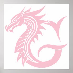 Dragon Styled Letter G, Dragon Alphabet, Monogram Poster