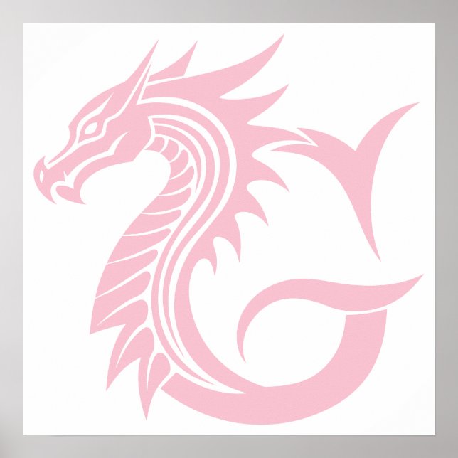 Dragon Styled Letter G, Dragon Alphabet, Monogram Poster (Front)