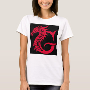 Dragon Styled Letter G, Dragon Alphabet, Monogram T-Shirt