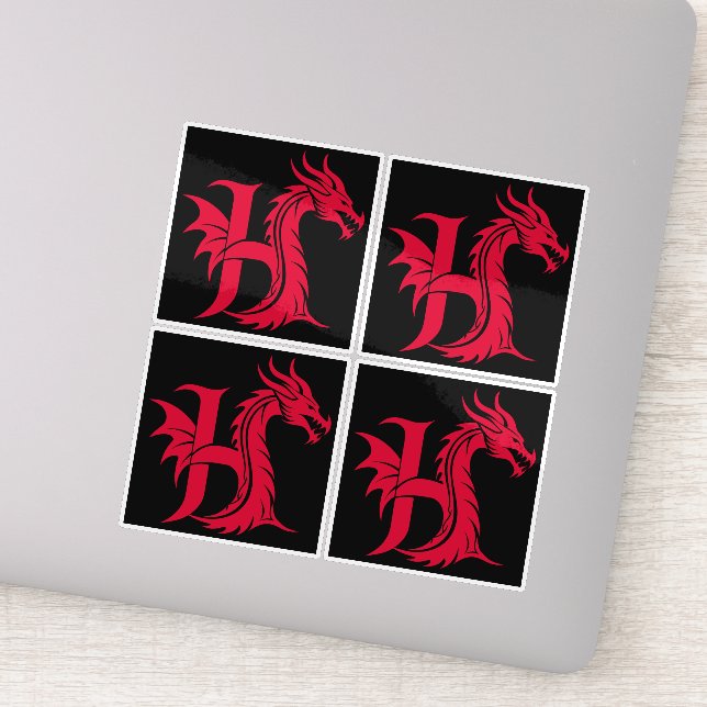 Dragon Styled Letter H, Dragon Alphabet, Monogram (Detail)