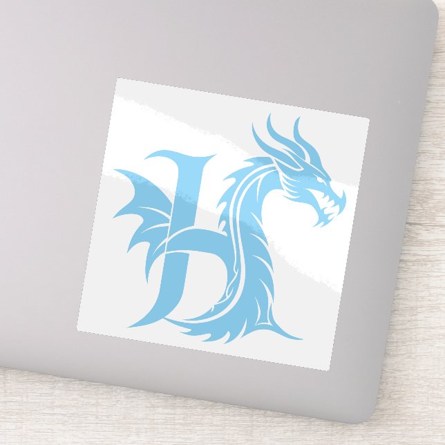 Dragon Styled Letter H, Dragon Alphabet, Monogram (Detail)