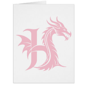 Dragon Styled Letter H, Dragon Alphabet, Monogram