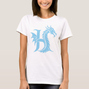 Dragon Styled Letter H, Dragon Alphabet, Monogram T-Shirt
