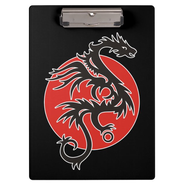 Dragon Sun - black red white + your ideas Clipboard (Front)