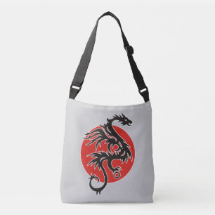 Dragon Sun - black red white + your ideas Crossbody Bag