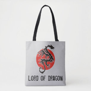 Dragon Sun - black red white + your ideas Tote Bag
