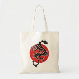 Dragon Sun - black red white + your ideas Tote Bag