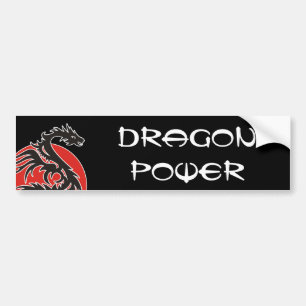 Dragon Sun Power - black red white + your ideas Bumper Sticker