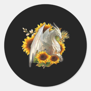 Dragon Sunflower Spring Lover Classic Round Sticker