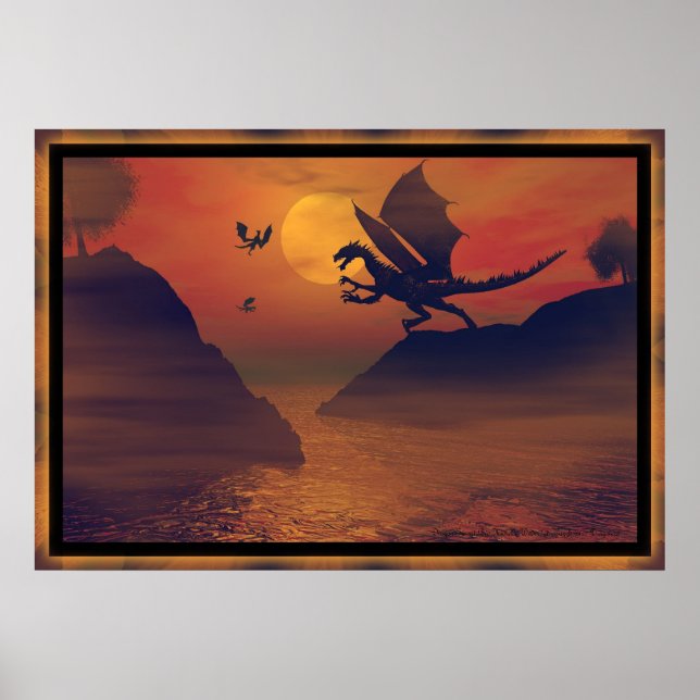 Dragon Sunset By Michelle Wilder Poster (Front)