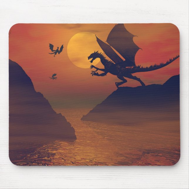 Dragon Sunset Mousepad (Front)