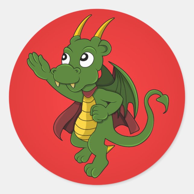 Dragon superhero cartoon Stickers (Front)