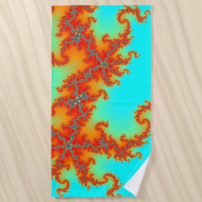 Dragon Tail Fractal Beach Towel (Creator Uploaded)