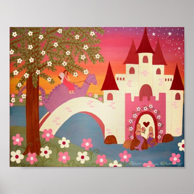 Dragon Tales - 8x10 Princess Fairytale Kids Art Poster (Front)