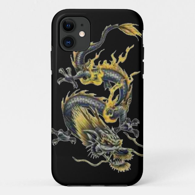 Dragon tattoo art cool fantasy creature fire Case-Mate iPhone case (Back)