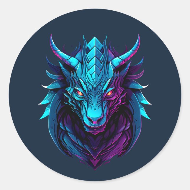 Dragon tattoo classic round sticker (Front)