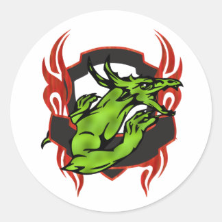 Dragon Tattoo Style Artwork Colourful Design Classic Round Sticker