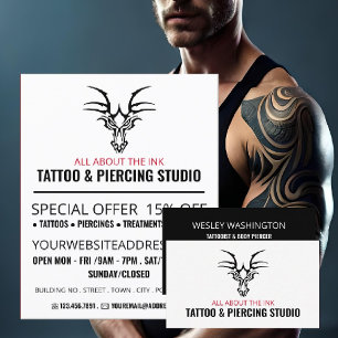 Dragon Tattoo, Tattooist & Body Piercer Business Card
