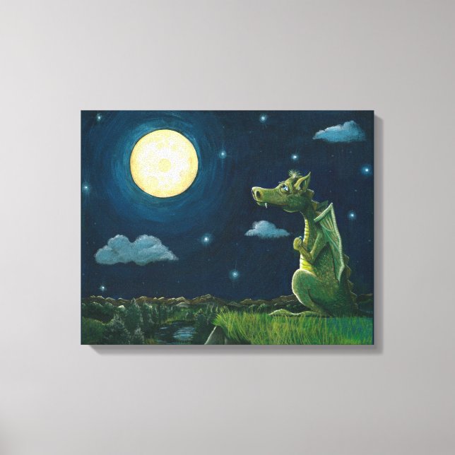 Dragon & the Moon Canvas Print (Front)