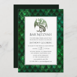 Dragon themed Bar Mitzvah Invitation
