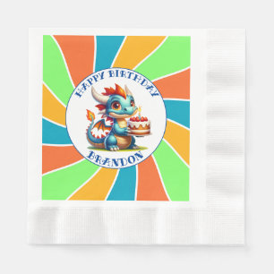 Dragon Themed Boy's Birthday Party Napkin