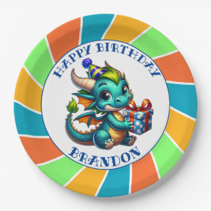 Dragon Themed Boy's Birthday Party Paper Plate