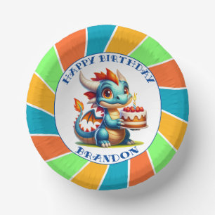 Dragon Themed Boy's Birthday Party Paper Plate