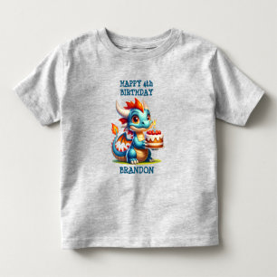 Dragon Themed Personalised Birthday Boy Toddler T-Shirt
