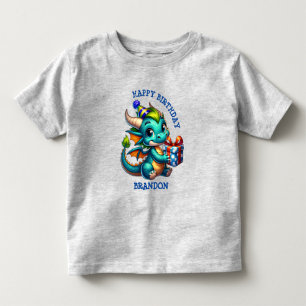 Dragon Themed Personalised Birthday Boy Toddler T-Shirt