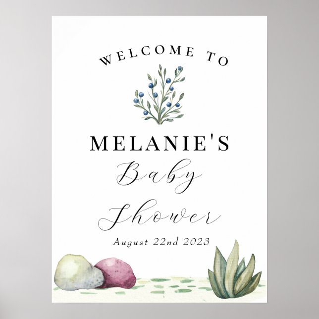 Dragon-Themed Prehistoric Habitat Baby Shower Poster (Front)