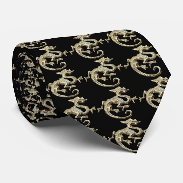 Dragon Tie, Mens Necktie (Rolled)