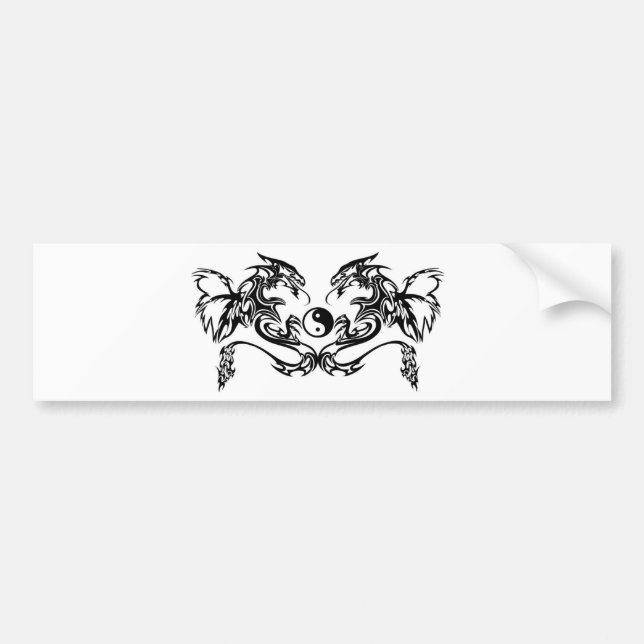 Dragon Tribal Bumper Sticker (Front)