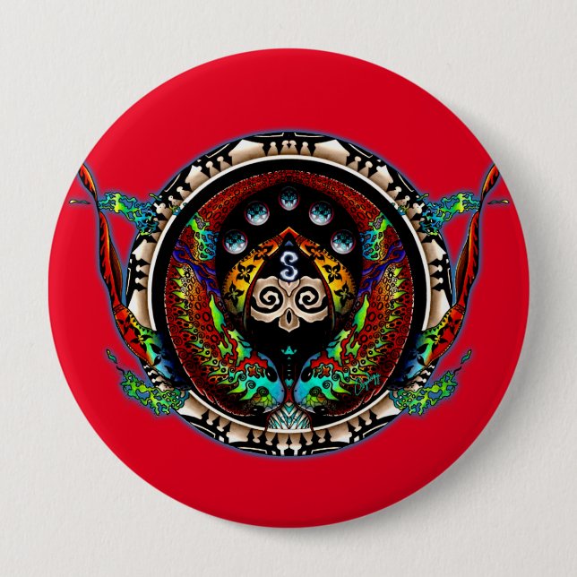 Dragon Twins 10 Cm Round Badge (Front)