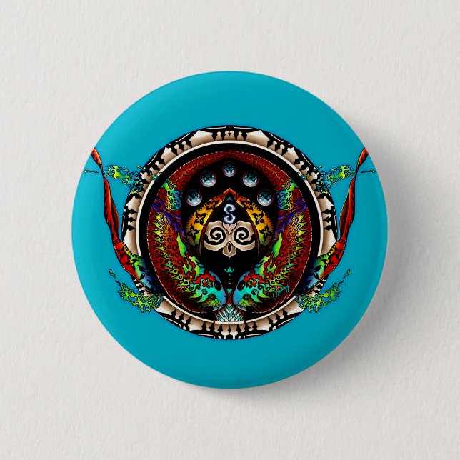 Dragon Twins 6 Cm Round Badge (Front)