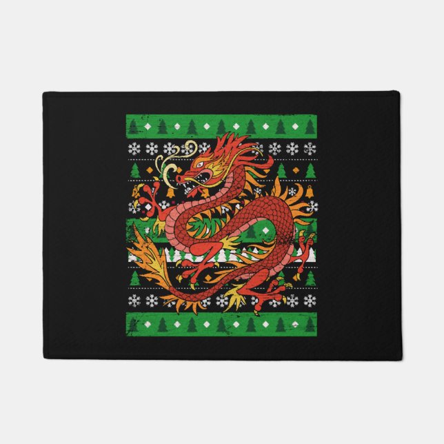 Dragon Ugly Christmas Doormat (Front)